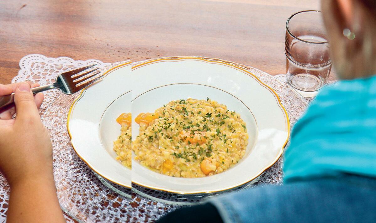 Le Kernotto est à l‘épeautre ce que le risotto est au riz. Un repas complet et digeste ou en accompagnement de viande.