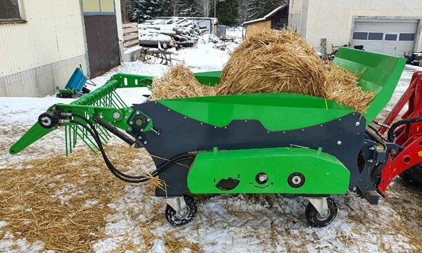 Der Landwirt C&#xE9;dric Rochat hat einen kleinen Hoflader, weshalb er am Ballenaufl&#xF6;ser vier R&#xE4;der montieren liess.&#xA0;