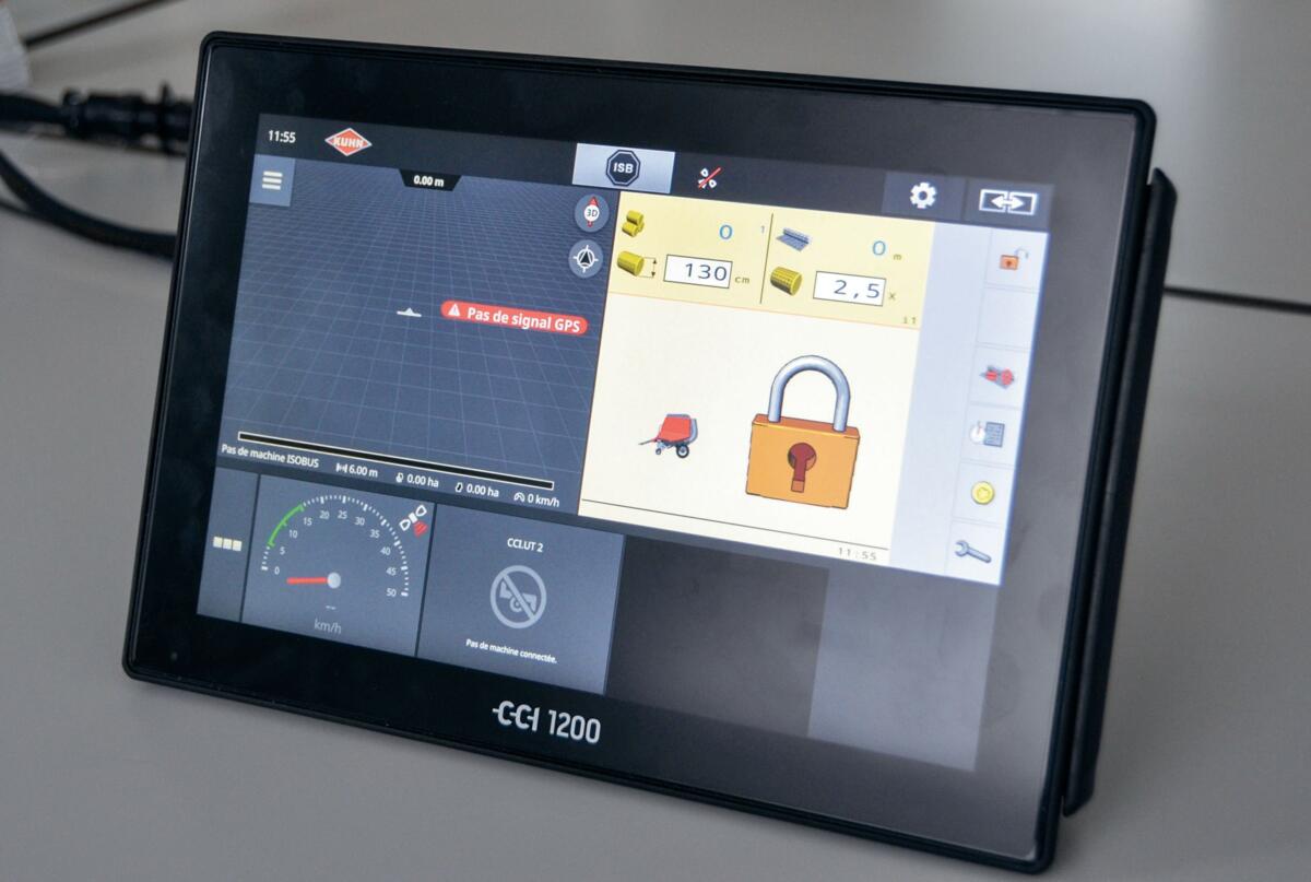 En mode standard, deux machines Isobus peuvent être gérées et jusqu’à trois paramètres affichés.