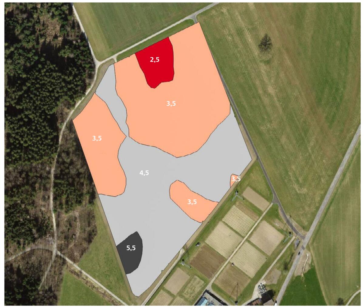 Les relevés au scanner de la teneur en humus constituent une base possible pour élaborer une carte de semis.