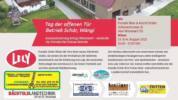 Impression Tag der offenen Tür Betrieb Schär, Wängi