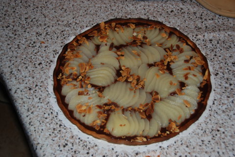 Tarte aux poires et au chocolat