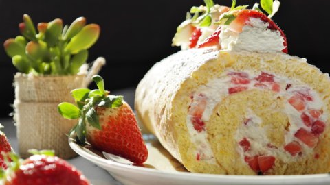 Roulade aux fraises