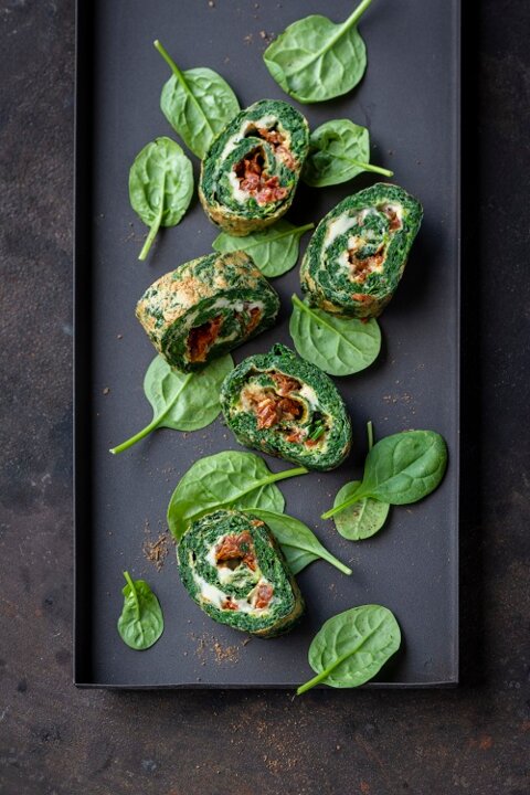 Roulade aux épinards et au fromage