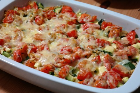 Gratin de courgettes et tomates