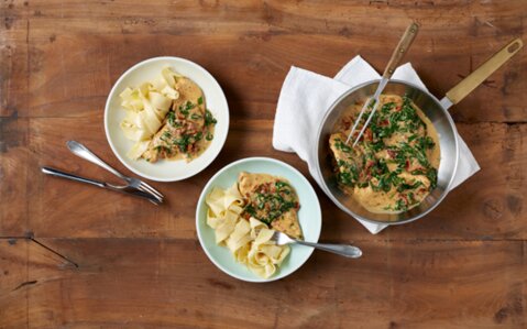 Blancs de poulet sauce épinards à la crème