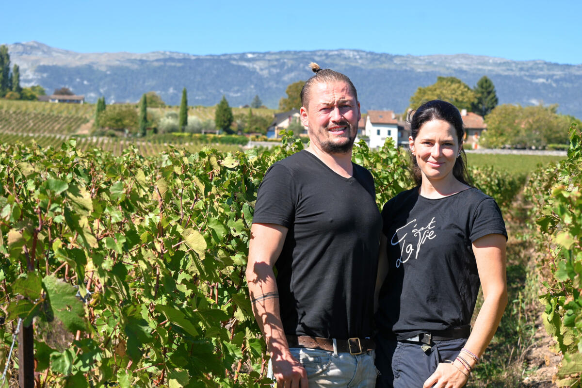 Nicolas und Stefanie Seiler bewirtschaften auf dem Château des Bois in Satigny 4,8 ha Reben mit neun verschiedenen Sorten.