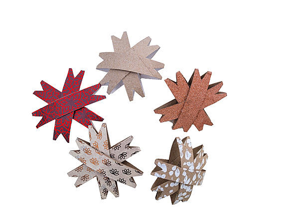 Etoiles de Noël avec des rouleaux de papier toilette