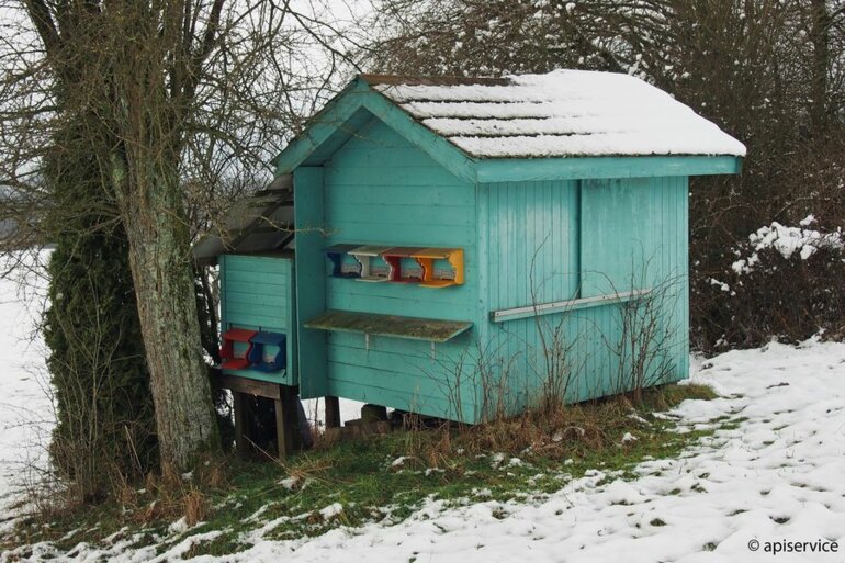 Bienenstand im Winter