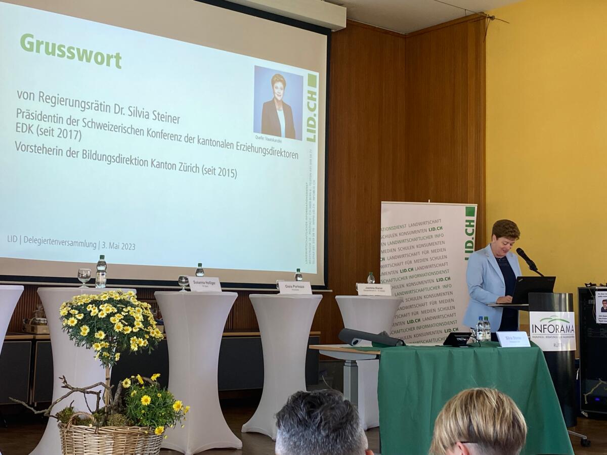 Dr. Silvia Steiner, Zürcher Bildungsdirektorin bei ihrem Grusswort.