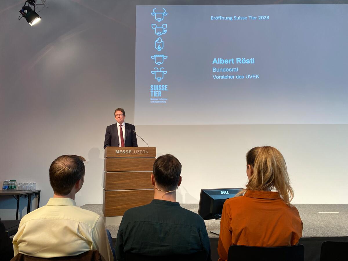 Die Eröffnungsrede der Suisse Tier wurde von Bundesrat Albert Rösti gehalten.