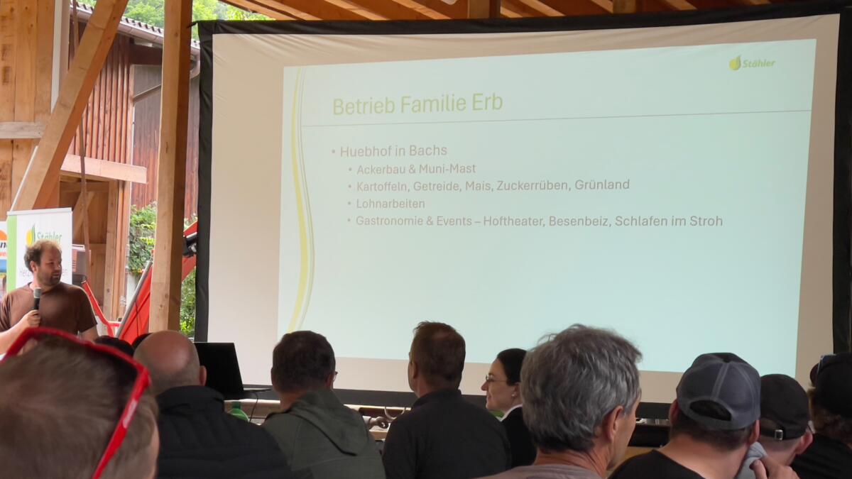 Der Familienbetrieb Erb auf dem Huebhof betreibt Ackerbau mit Kartoffeln, Getreide, Mais und Zuckerrüben. Die Munimast und Grünlandbewirtschaftung mache...