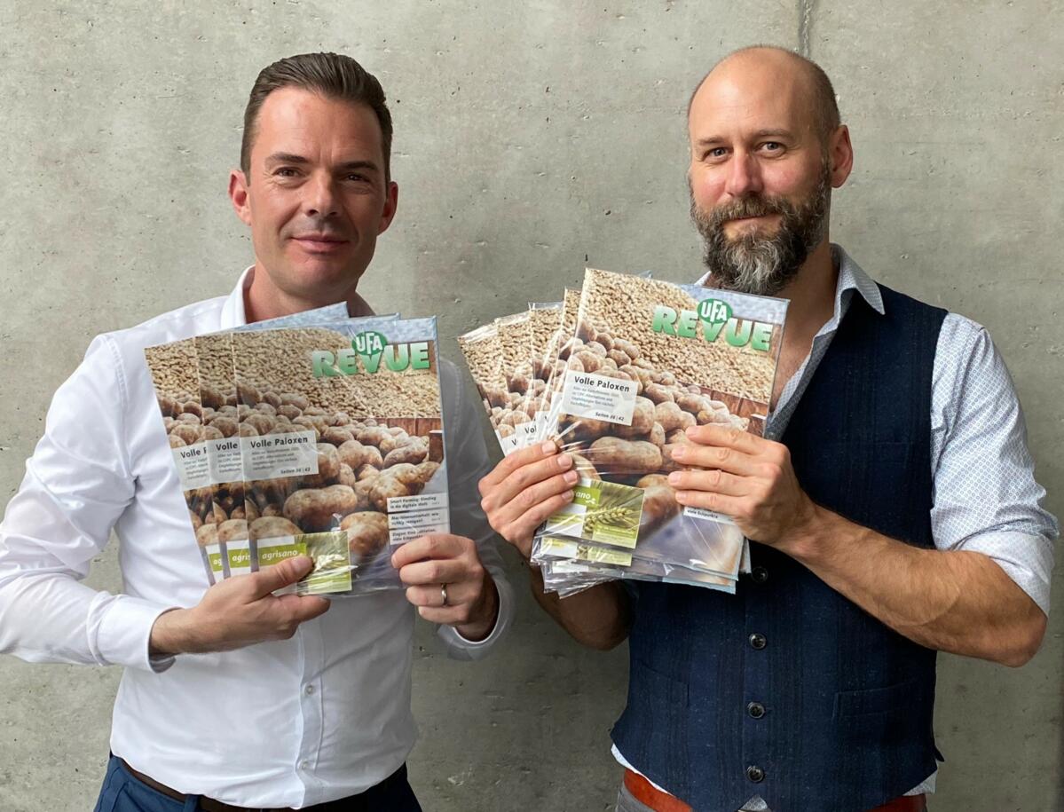 Thomas Keller, Geschäftsführer der pmc AG (links) und Markus Röösli, Redaktions- und Verlagsleiter der UFA-Revue (rechts)