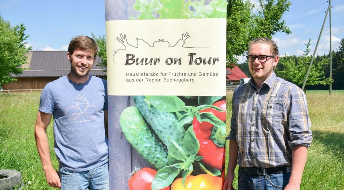 André Ziegler (links) gründete Buur on Tour, Daniel Hasler (rechts) ist Regionalleiter von Emmental-Bern. 