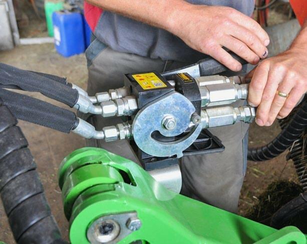 Schnellwechselsystem für Anbaugeräte.