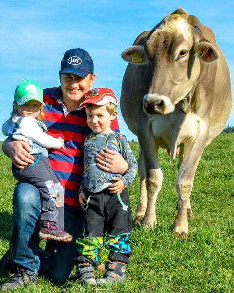 Thomas Blum mit seinen Kindern Soraya und Gian