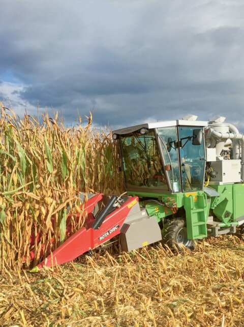 Kleinparzellen-Mähdrescher