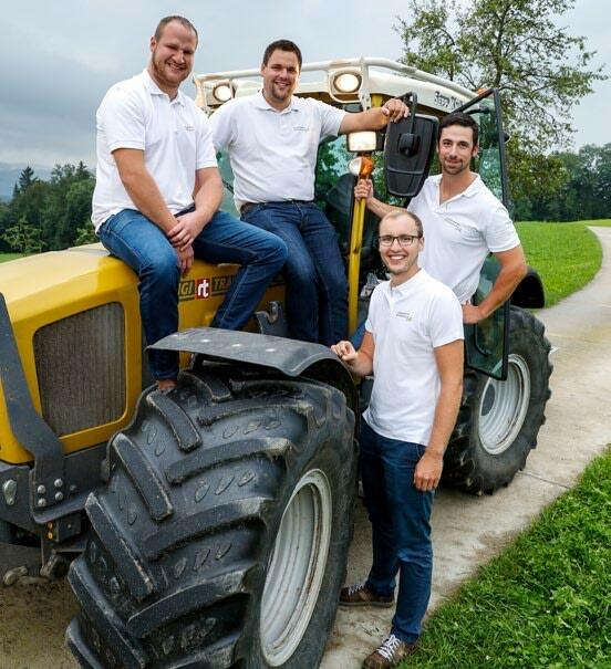 Comité d’organisation des «Young Farmers Day»: de g. à dr. Michael Ritz, Jörg Lisebach, Jonas Imfeld, Hanspeter Renggli. Manquent Roman Keusch et Josi F...