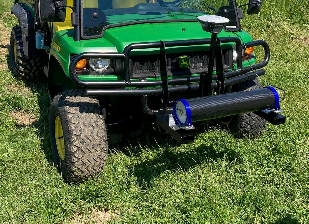 Le capteur de sol de Soiloptix se fixe sur un véhicule porteur, comme le Gator.
