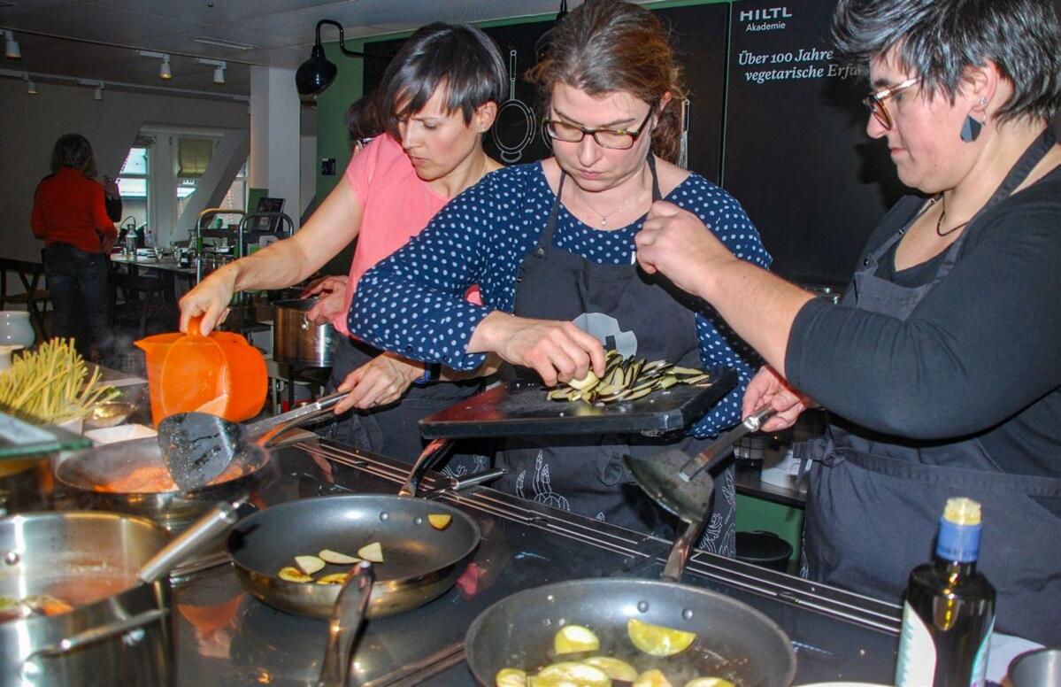 Auf dem Menüplan stehen vegetarische Gerichte.