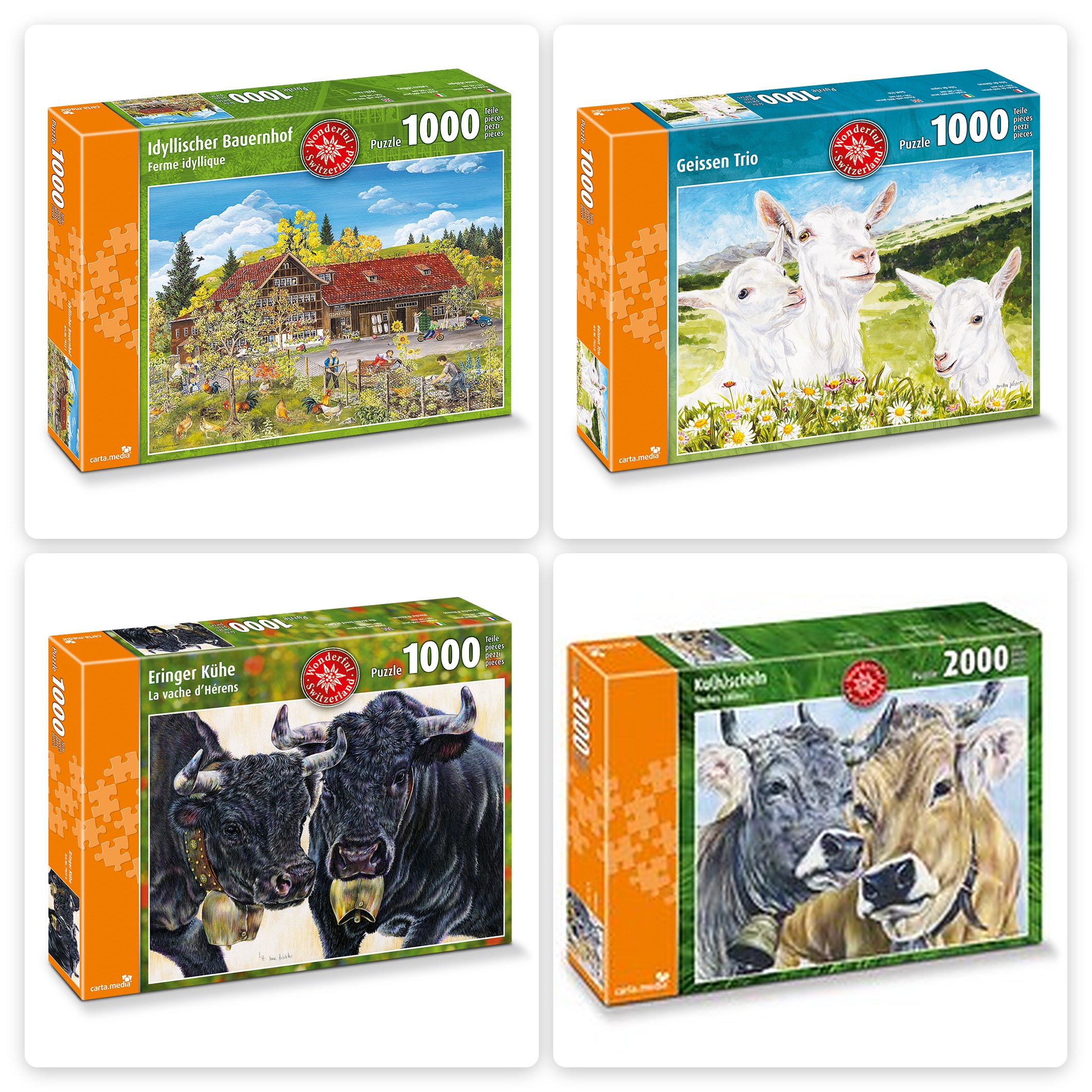 Puzzle-Set «Landleben» – 4 Puzzles im Vorteilspaket nur Fr. 129.20 